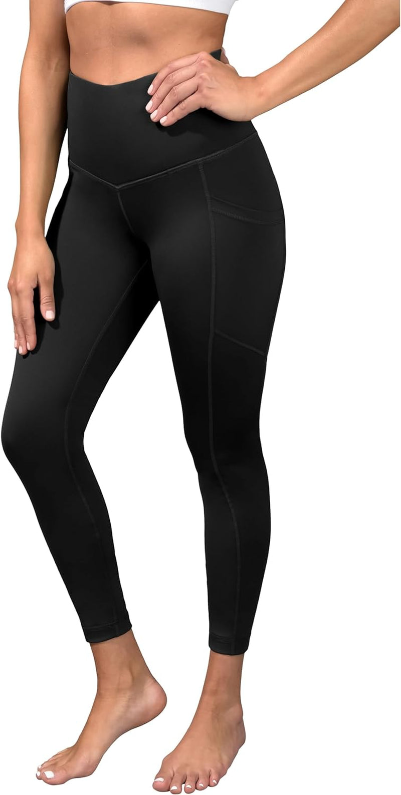Super High Waist Elastic Free Ankle Legging with Side Pocket
